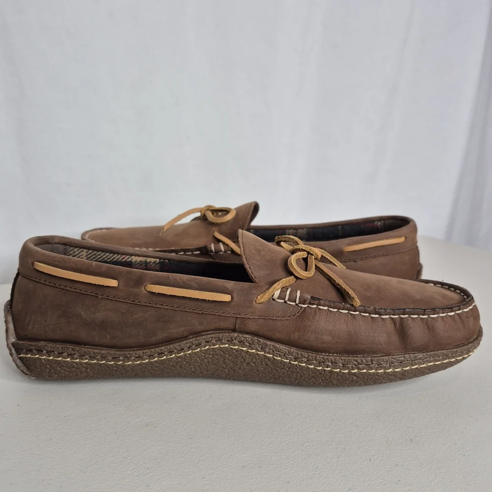 L.L. Bean Handsewn Flannel Lined Slippers - Size 10